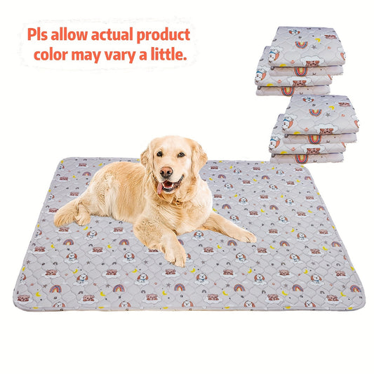 Reusable Puppy Whelping Pads rainbow and dog